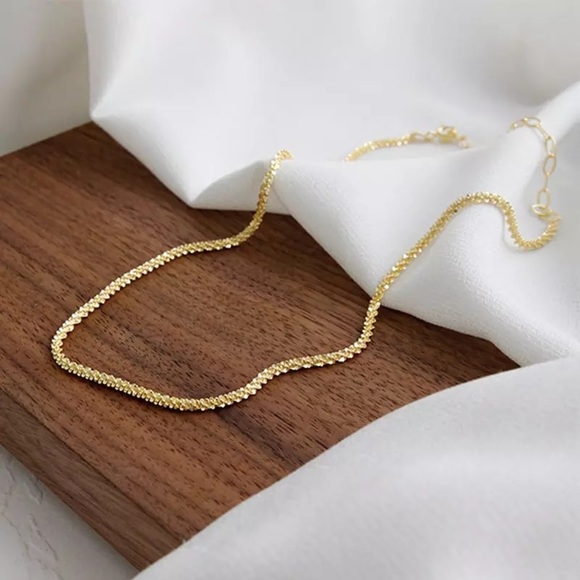 Jewelry - SHINY GOLD NECKLACE 925 STERLING SILVER